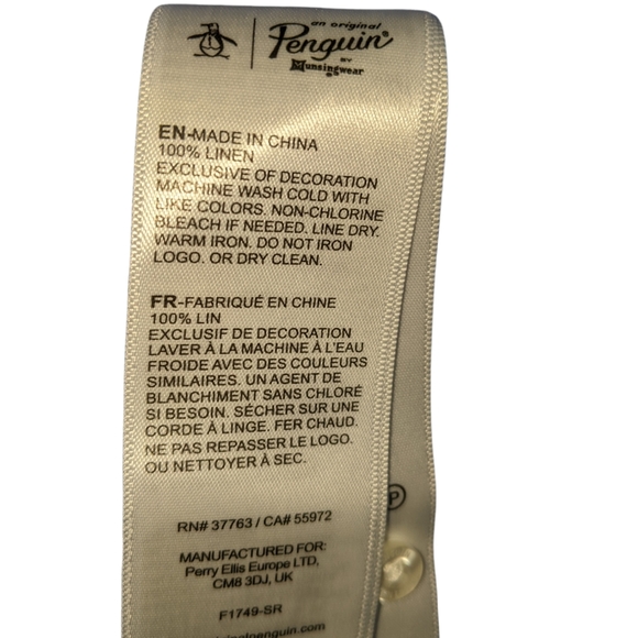 Original Penguin Linen Button Up L NWT - Picture 2 of 4